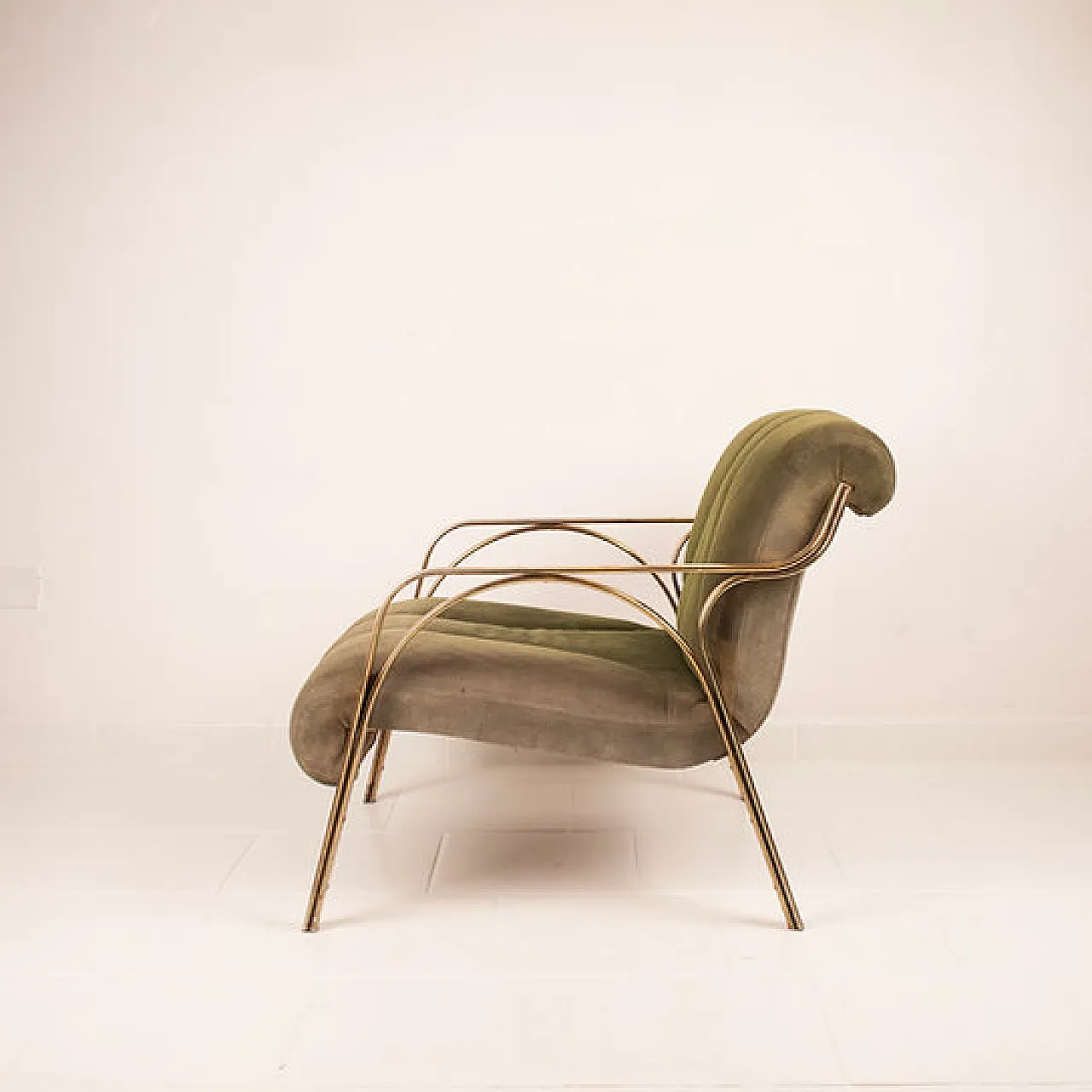 Green suede armchair by Vittorio Gregotti, 1960s 9