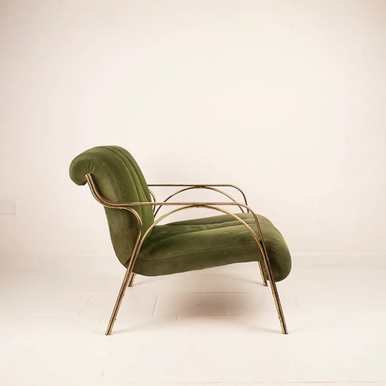 Green suede armchair by Vittorio Gregotti, 1960s 10