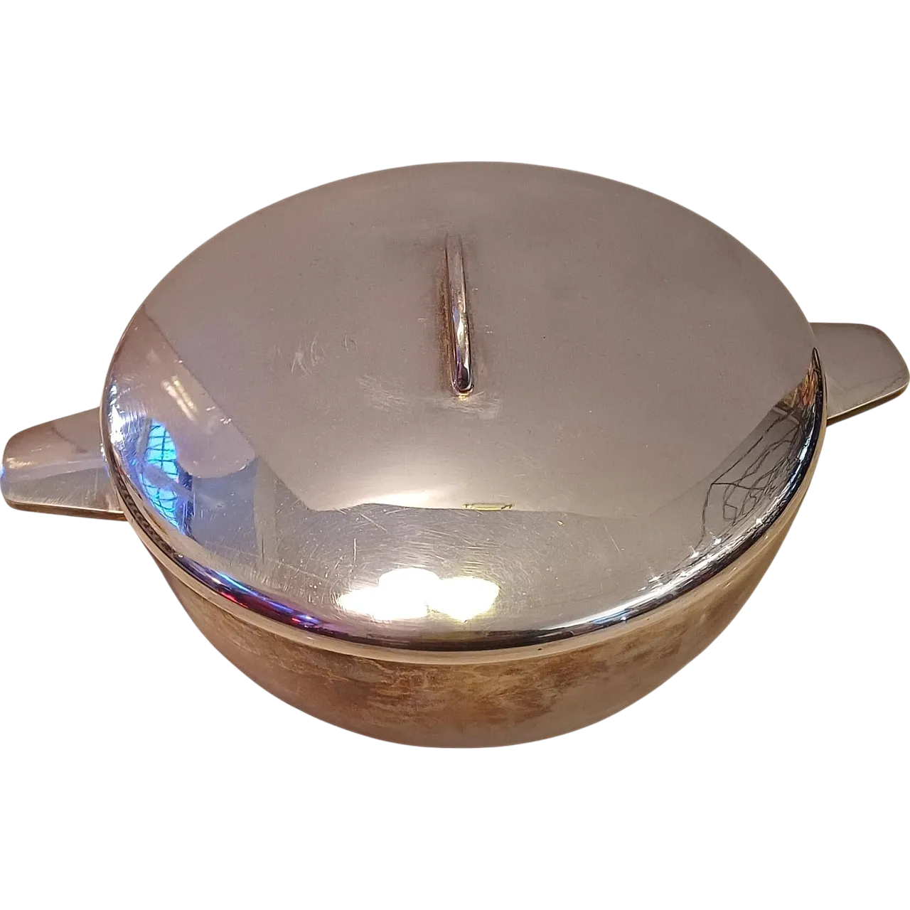 Italian nickel silver bowl by Gio Ponti for Fratelli Calderoni, 1950s 10