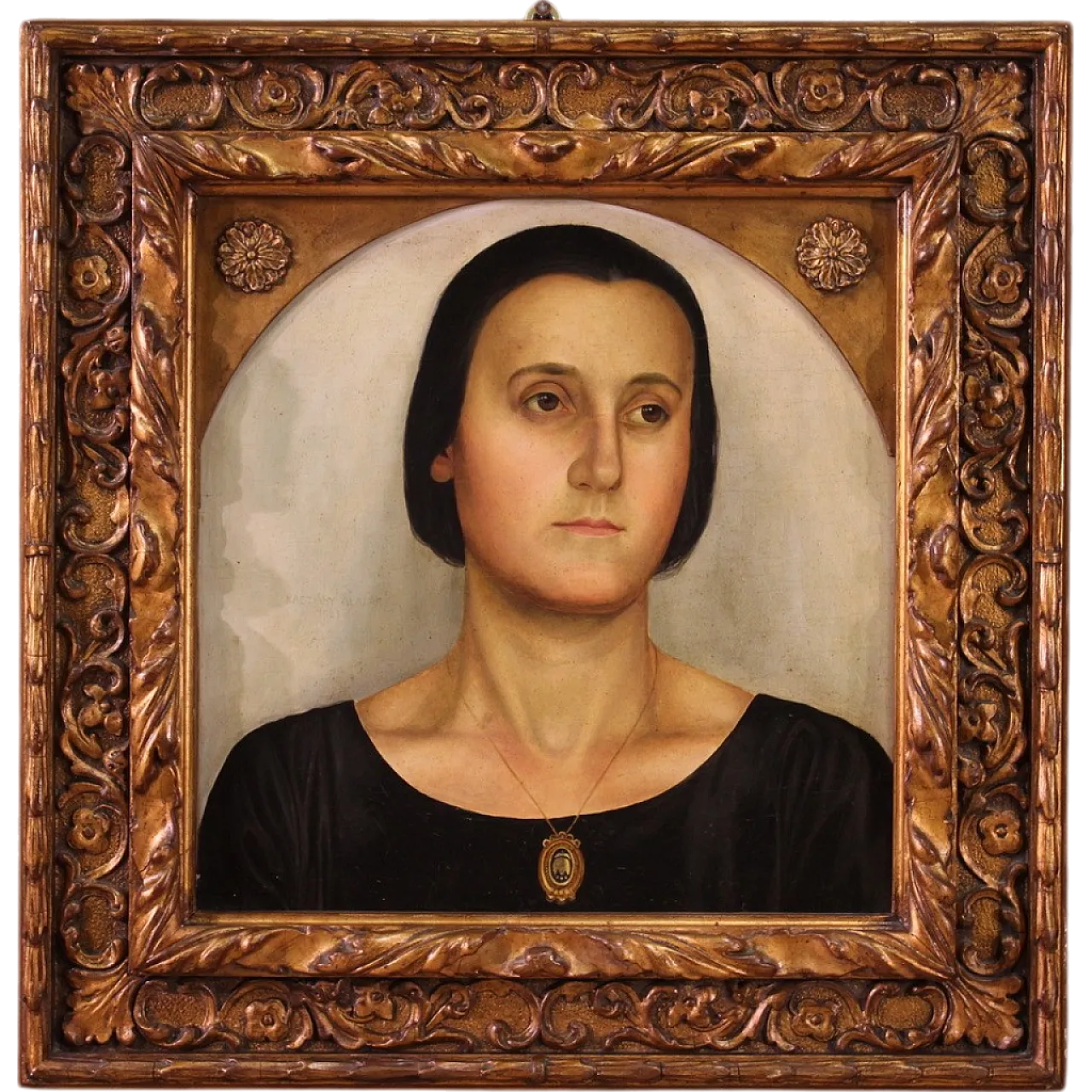 Aladár Kacziány, Portrait of a woman, signed  and dated, 1923 16