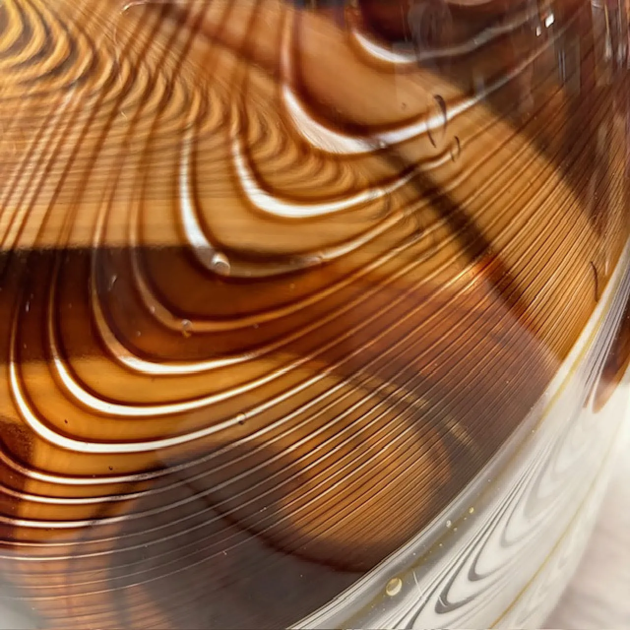 Carlo Moretti brown Murano glass vase, signed and dated 1977 12