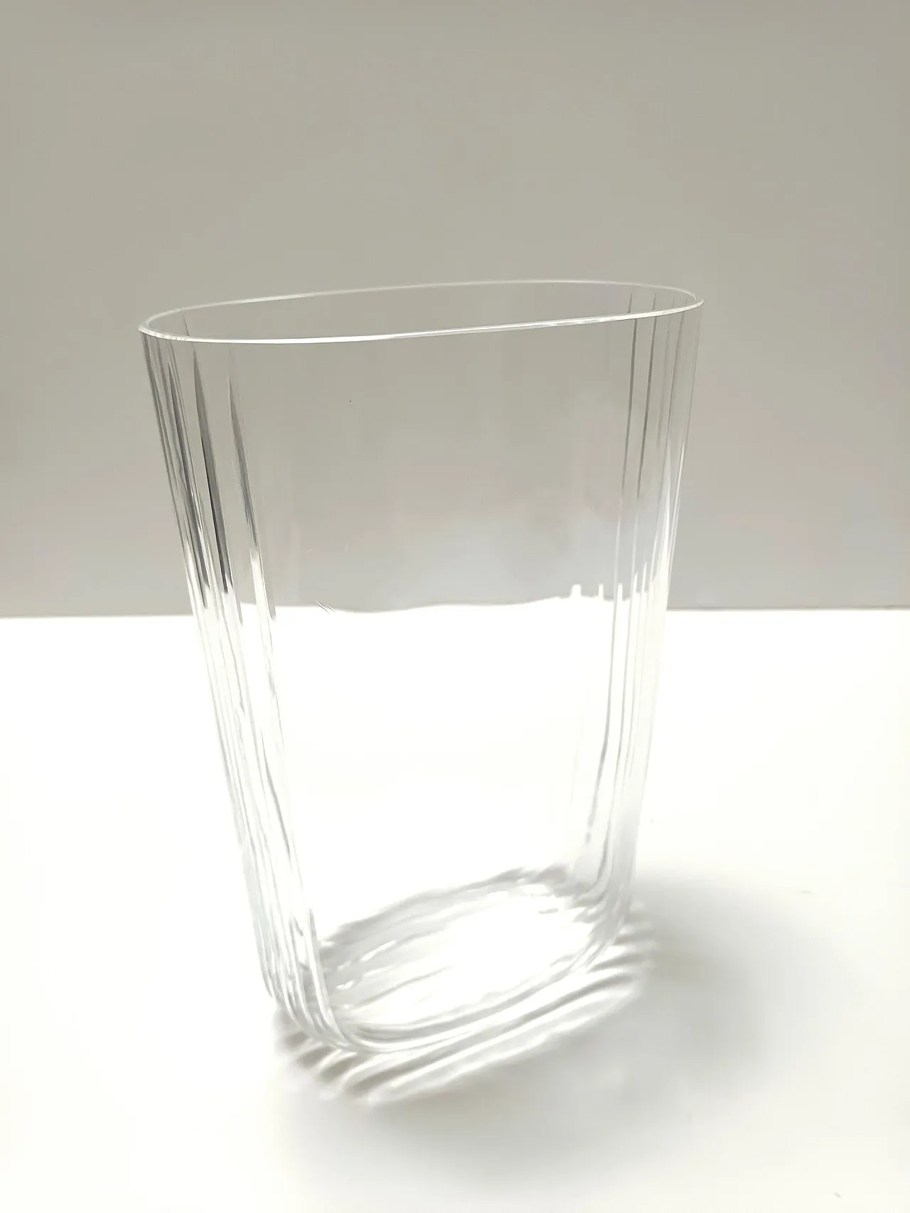 Rectangular Transparent Murano Glass Vase by Carlo Moretti, Signed, Italy 1990s 6