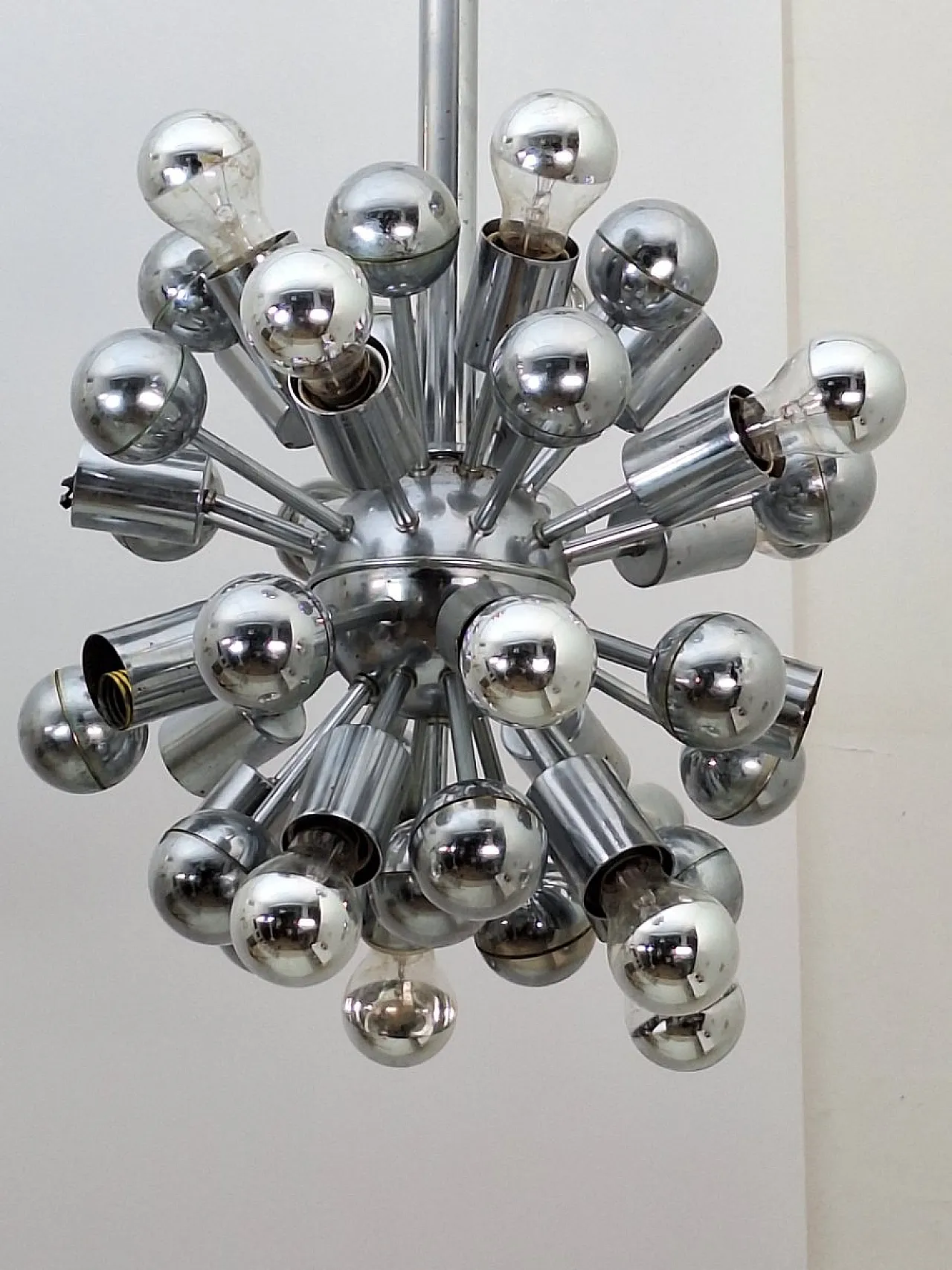 Lampada Sputnik in acciaio cromato, anni '70 2