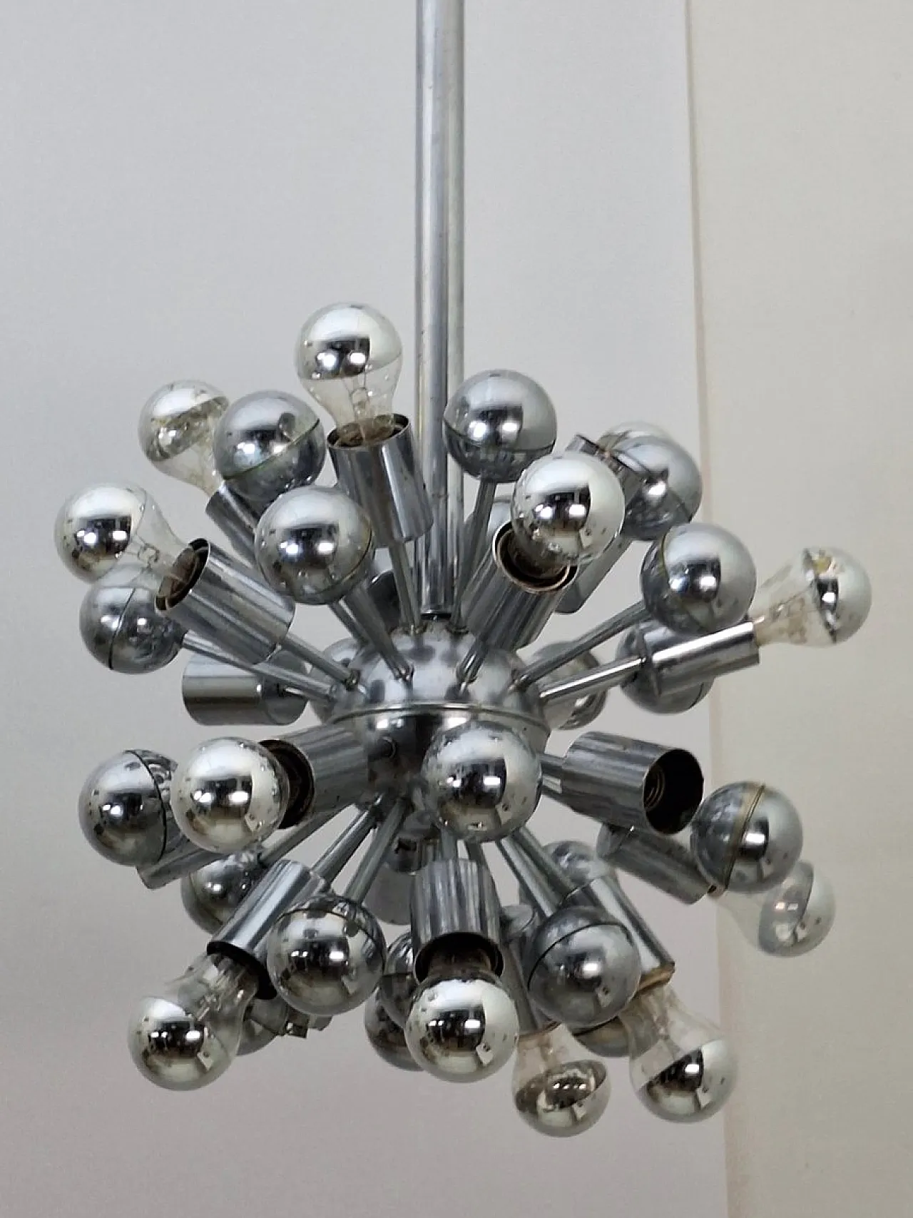 Lampada Sputnik in acciaio cromato, anni '70 6