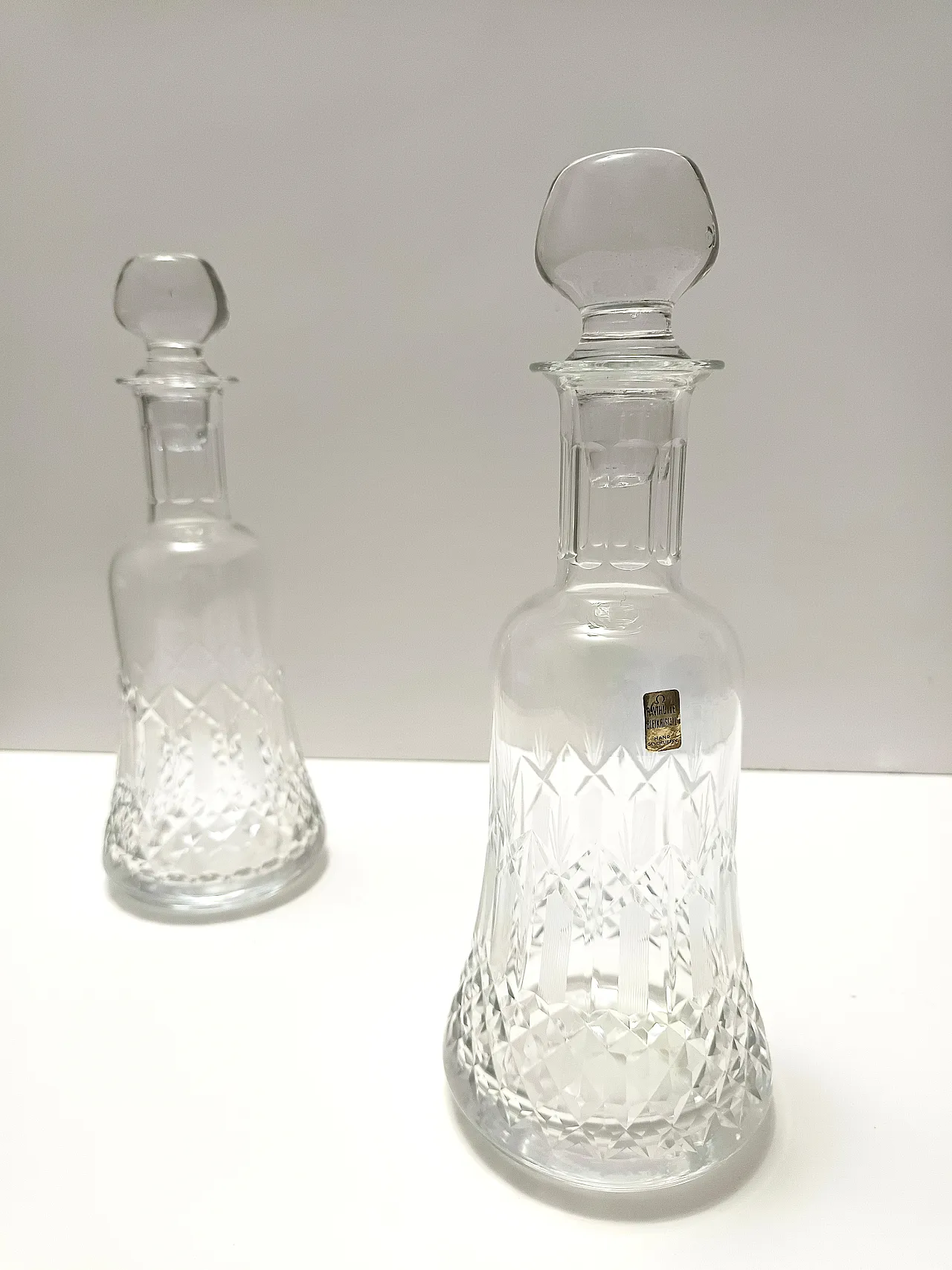 Pair of crystal decanter bottles by Bleikristall, Germany, 60s 1