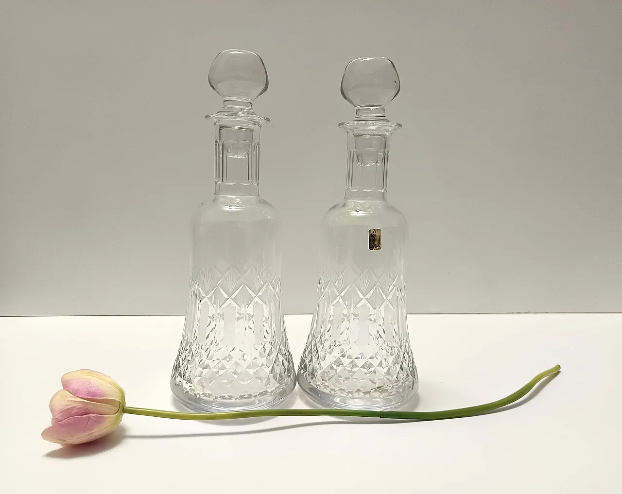 Pair of crystal decanter bottles by Bleikristall, Germany, '70 3