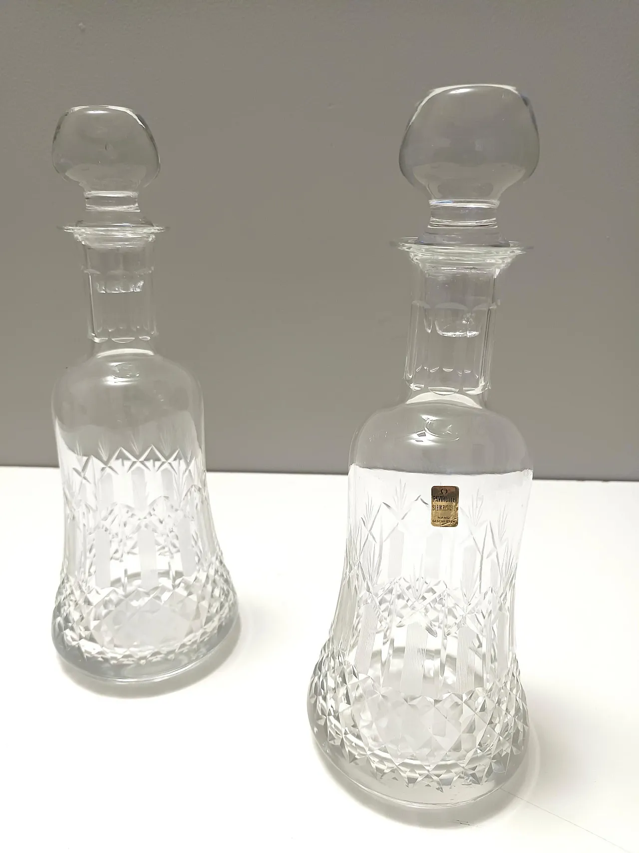 Pair of crystal decanter bottles by Bleikristall, Germany, '70 10