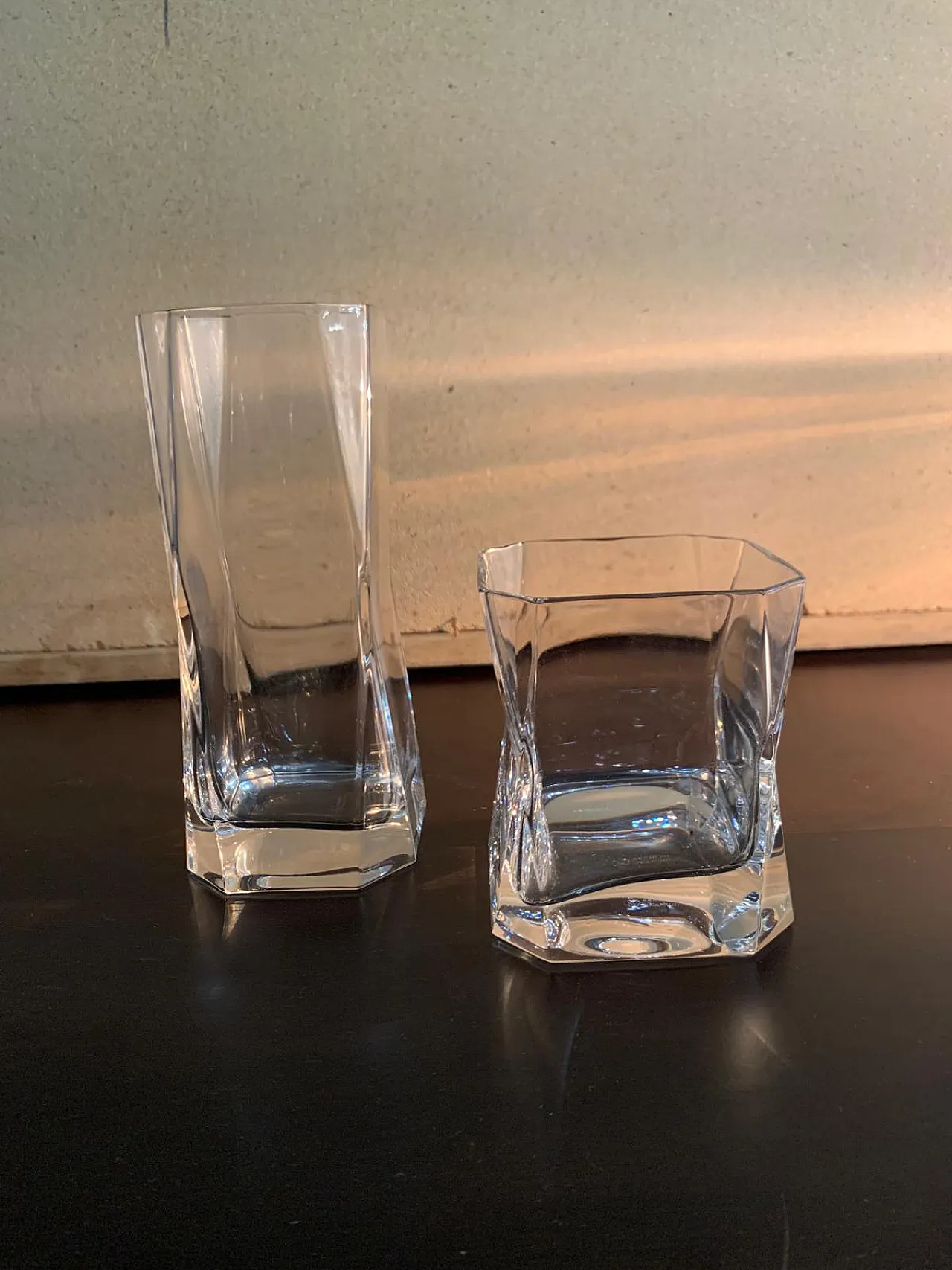 Set of 6+6 crystal glasses by Cini Boeri from the 90s 1