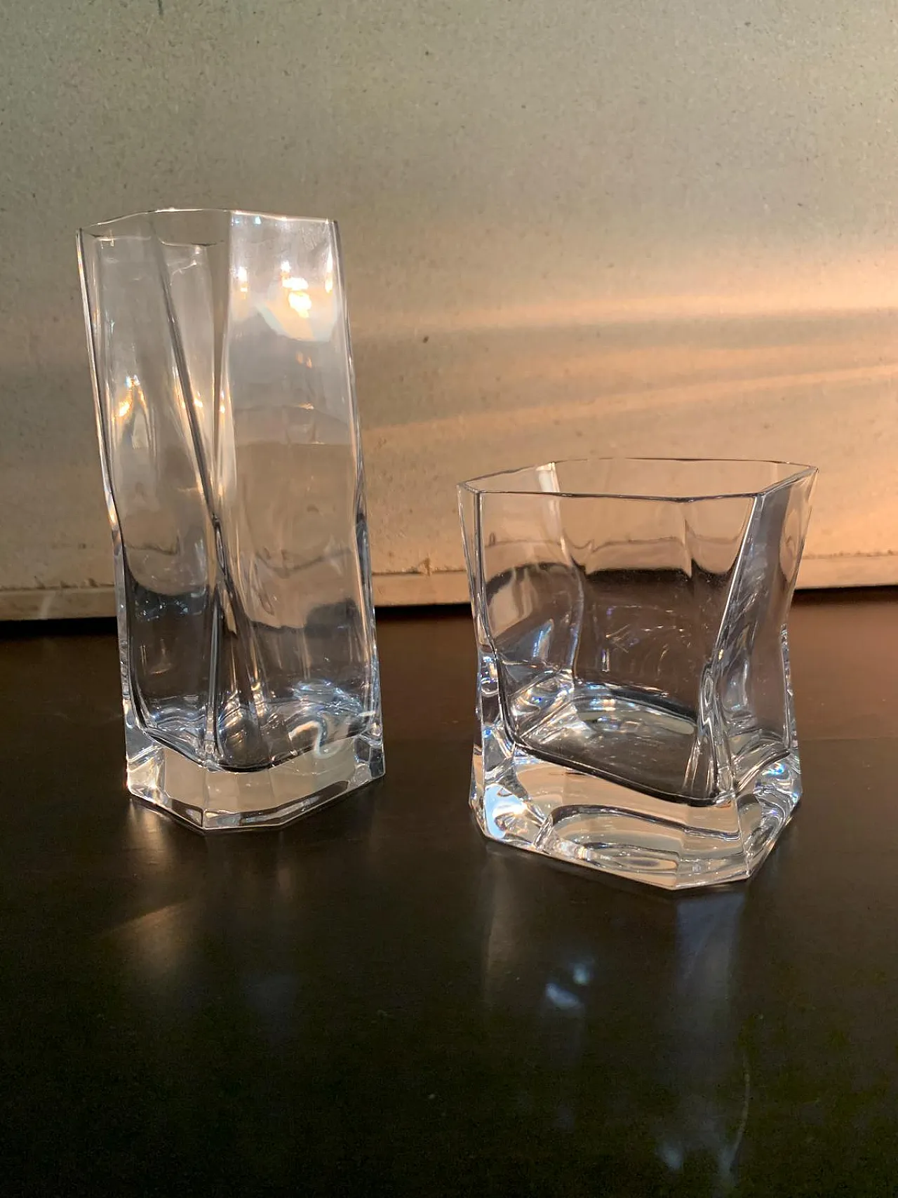 Set of 6+6 crystal glasses by Cini Boeri from the 90s 3