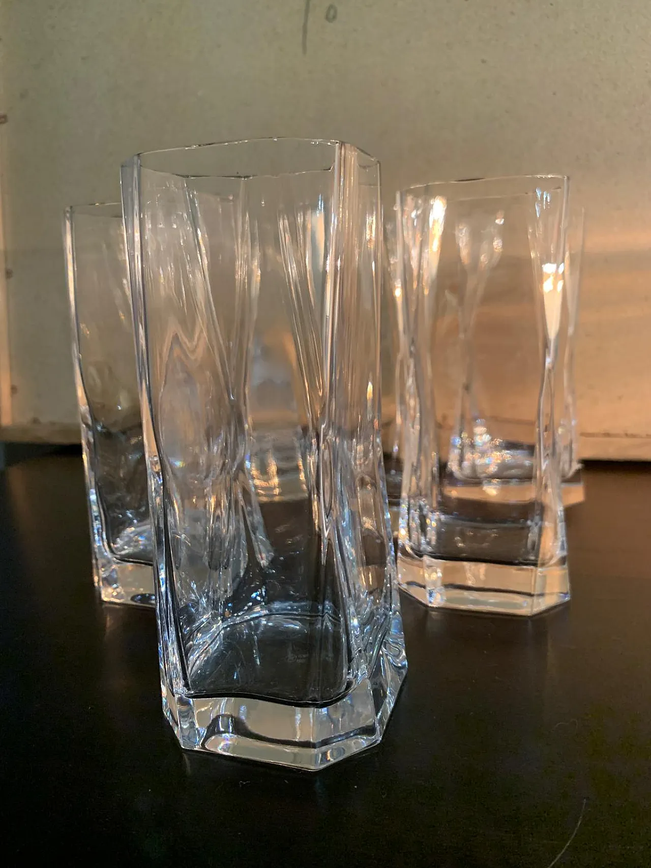 Set of 6+6 crystal glasses by Cini Boeri from the 90s 4