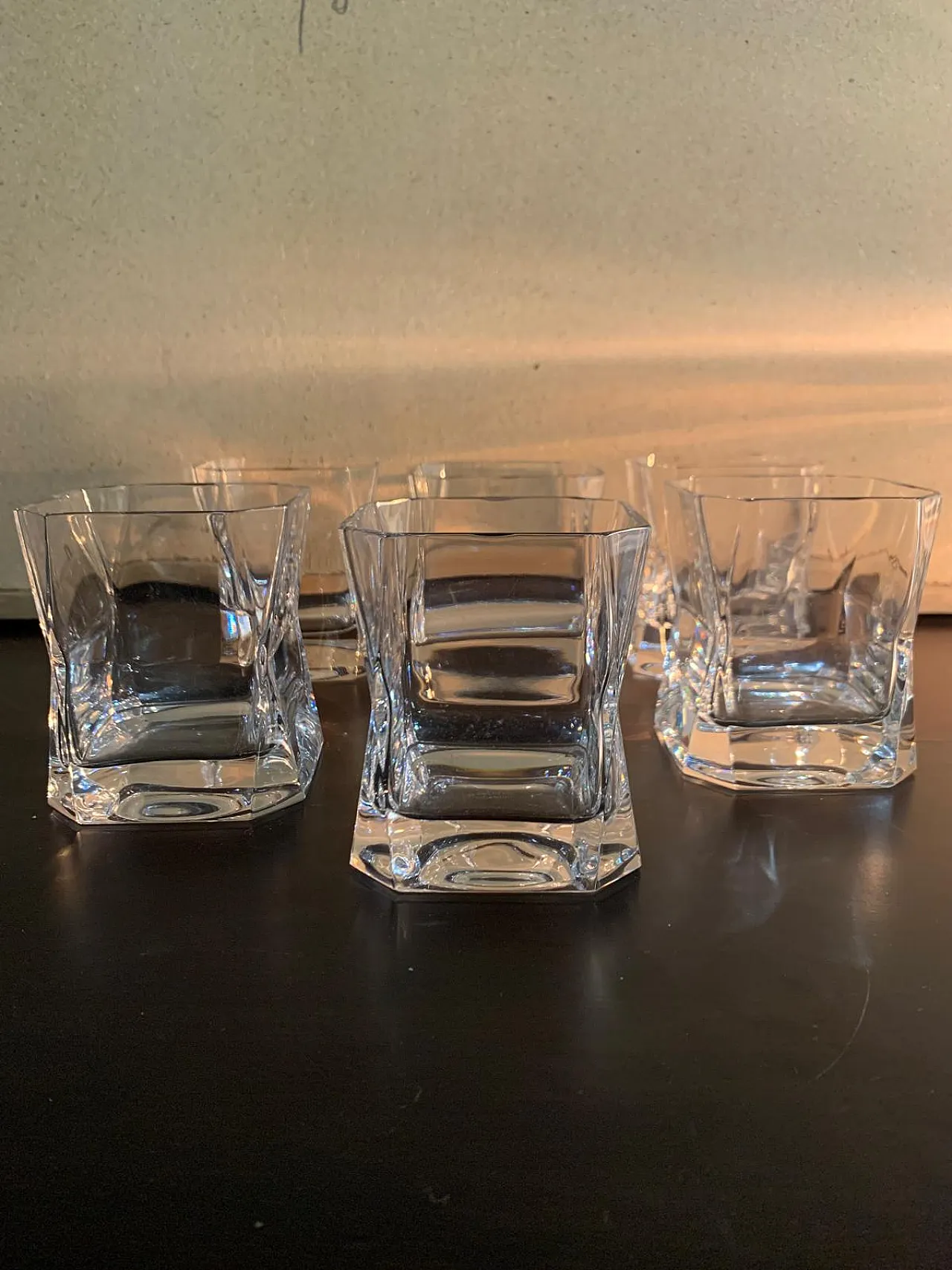 Set of 6+6 crystal glasses by Cini Boeri from the 90s 5