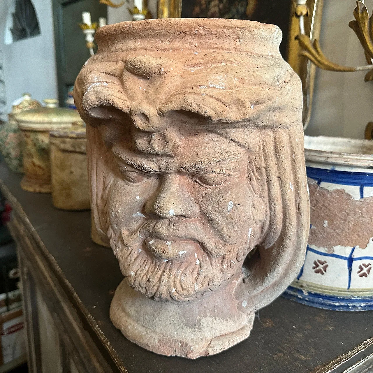 Sicilian Moro vase in handmade terracotta, 1930s 10