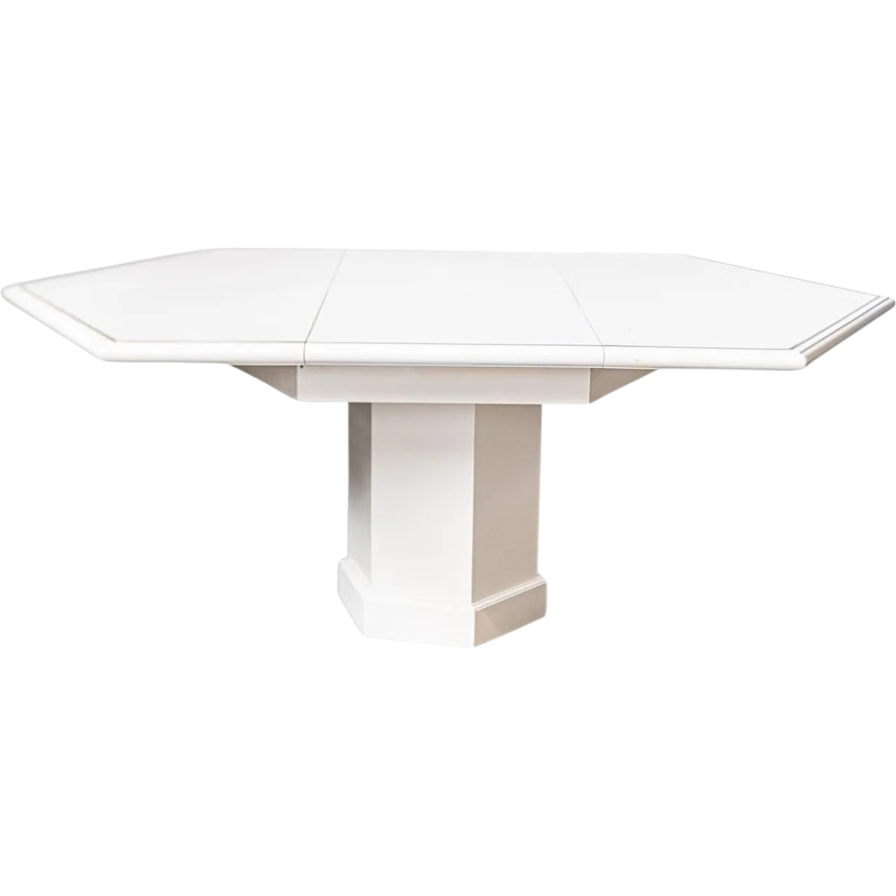 Extendable dining table in white lacquered wood by Mario Sabot, 1980s 21