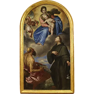 Venetian school, altarpiece with the Virgin and child, 17th century