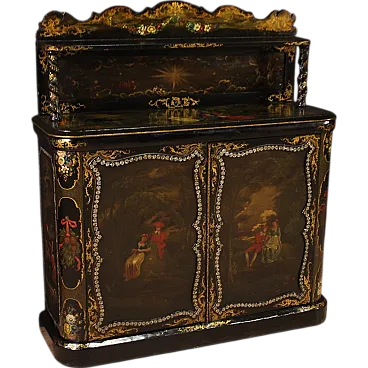 R. Strahan, English lacquered & painted sideboard buffet, 19th century