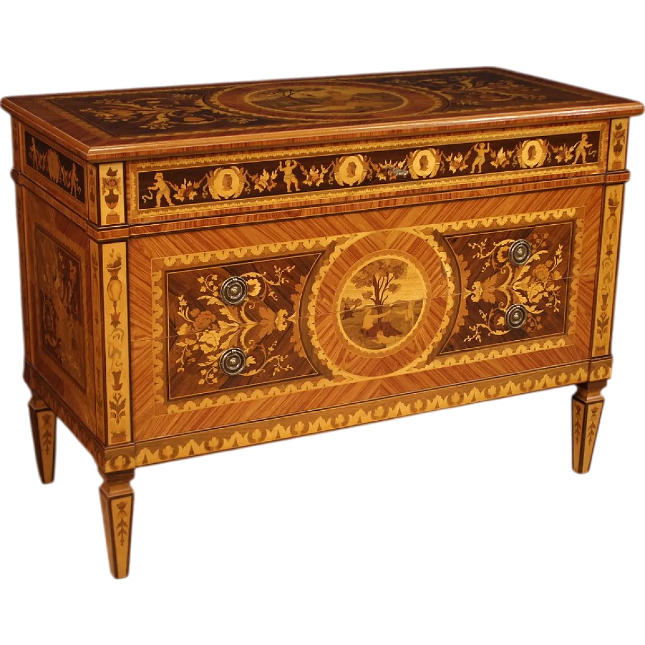 Louis XVI style inlay chest of drawers, 20th century 13