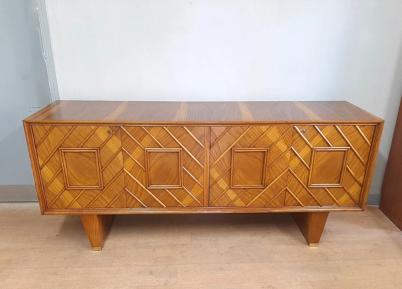 Art deco sideboardin blocnde oak, 1940s 2