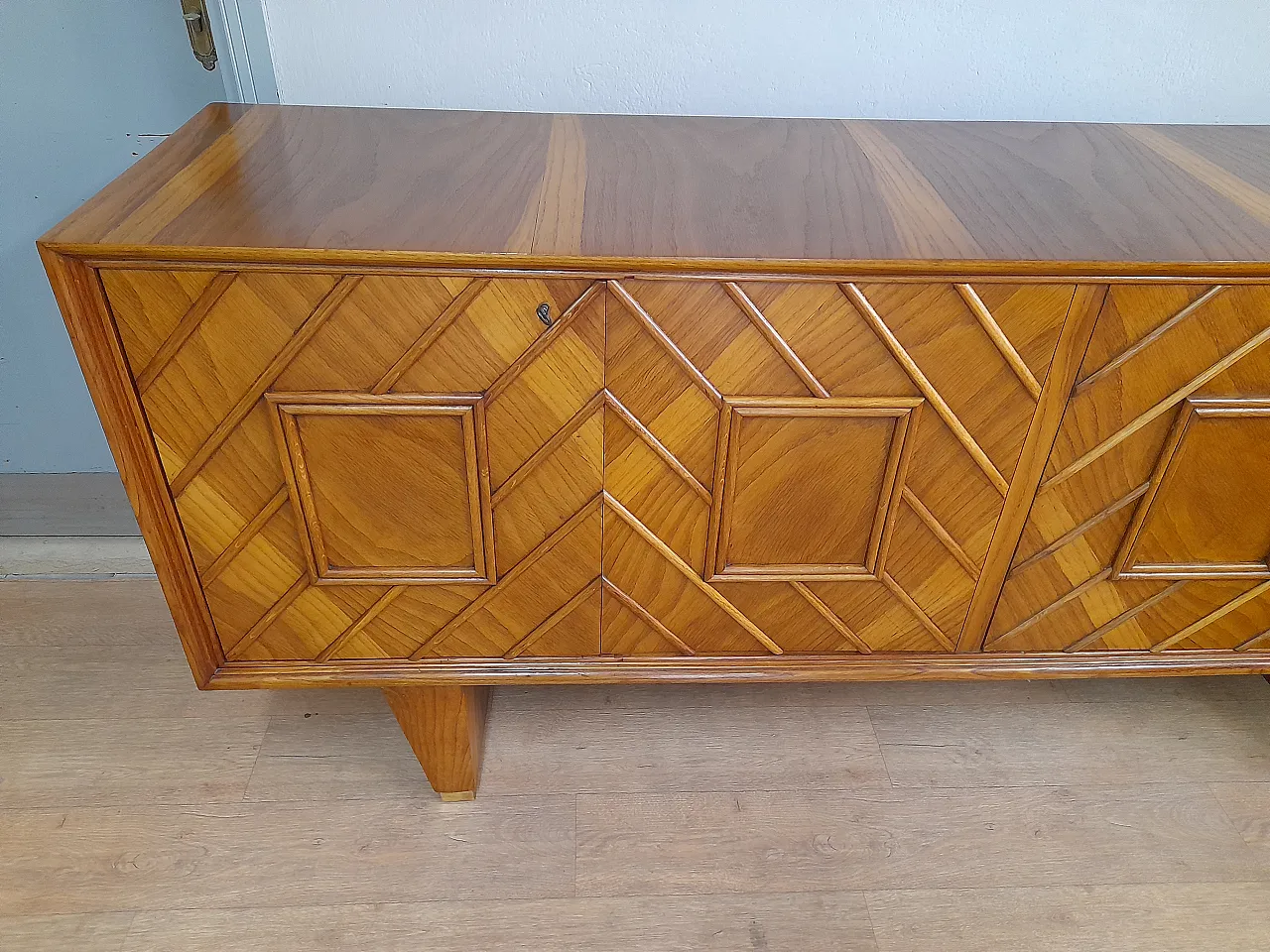 Art deco sideboardin blocnde oak, 1940s 4