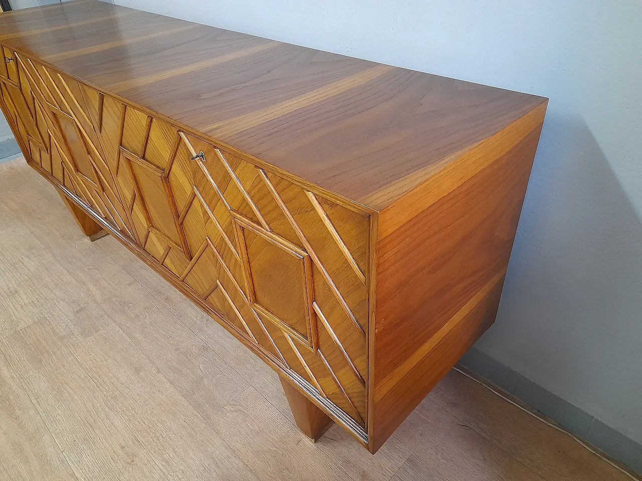 Art deco sideboardin blocnde oak, 1940s 6