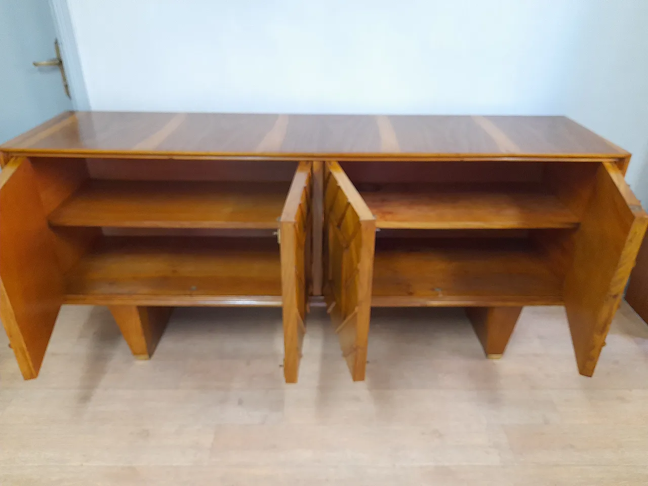 Art deco sideboardin blocnde oak, 1940s 8