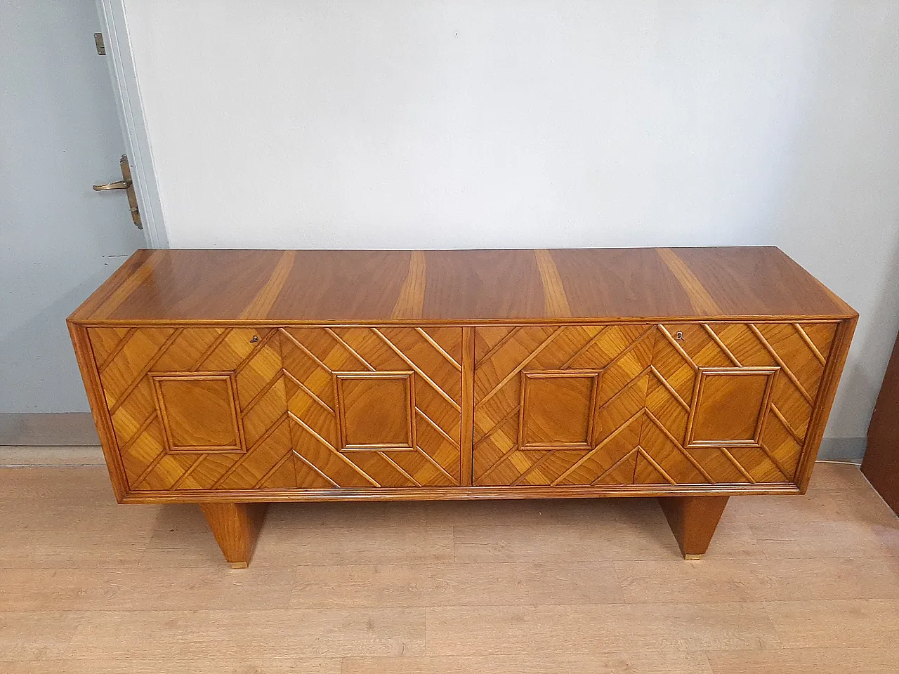 Art deco sideboardin blocnde oak, 1940s 11