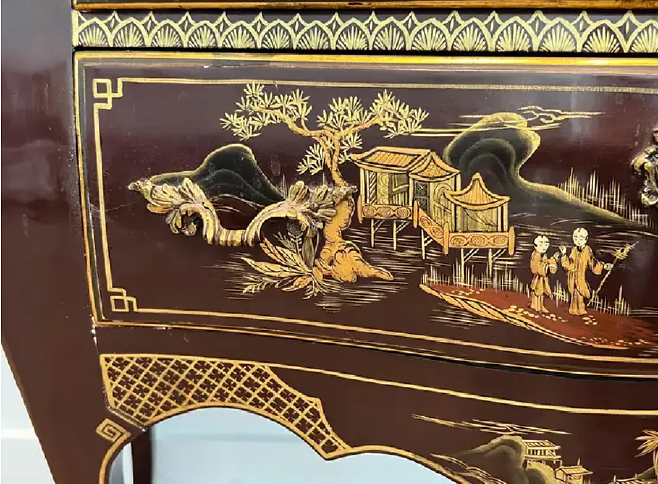 Lacquered commode with Chinese scenes Maison Jansen style, 1940s 11