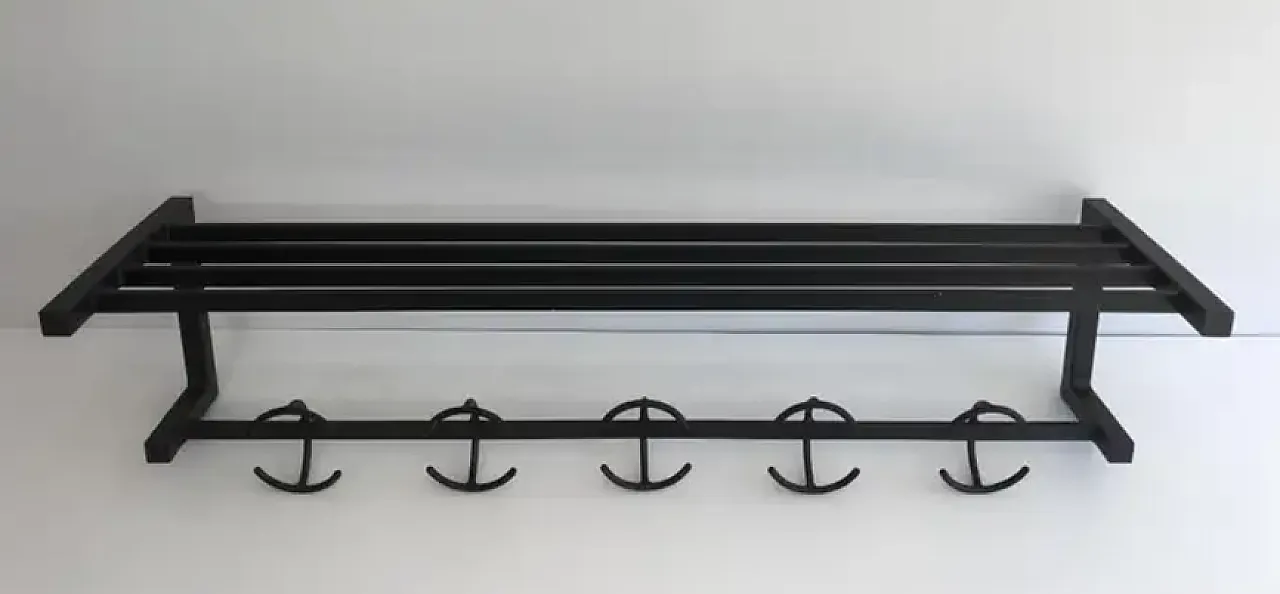 Black metal designer coat rack, 1950s 6