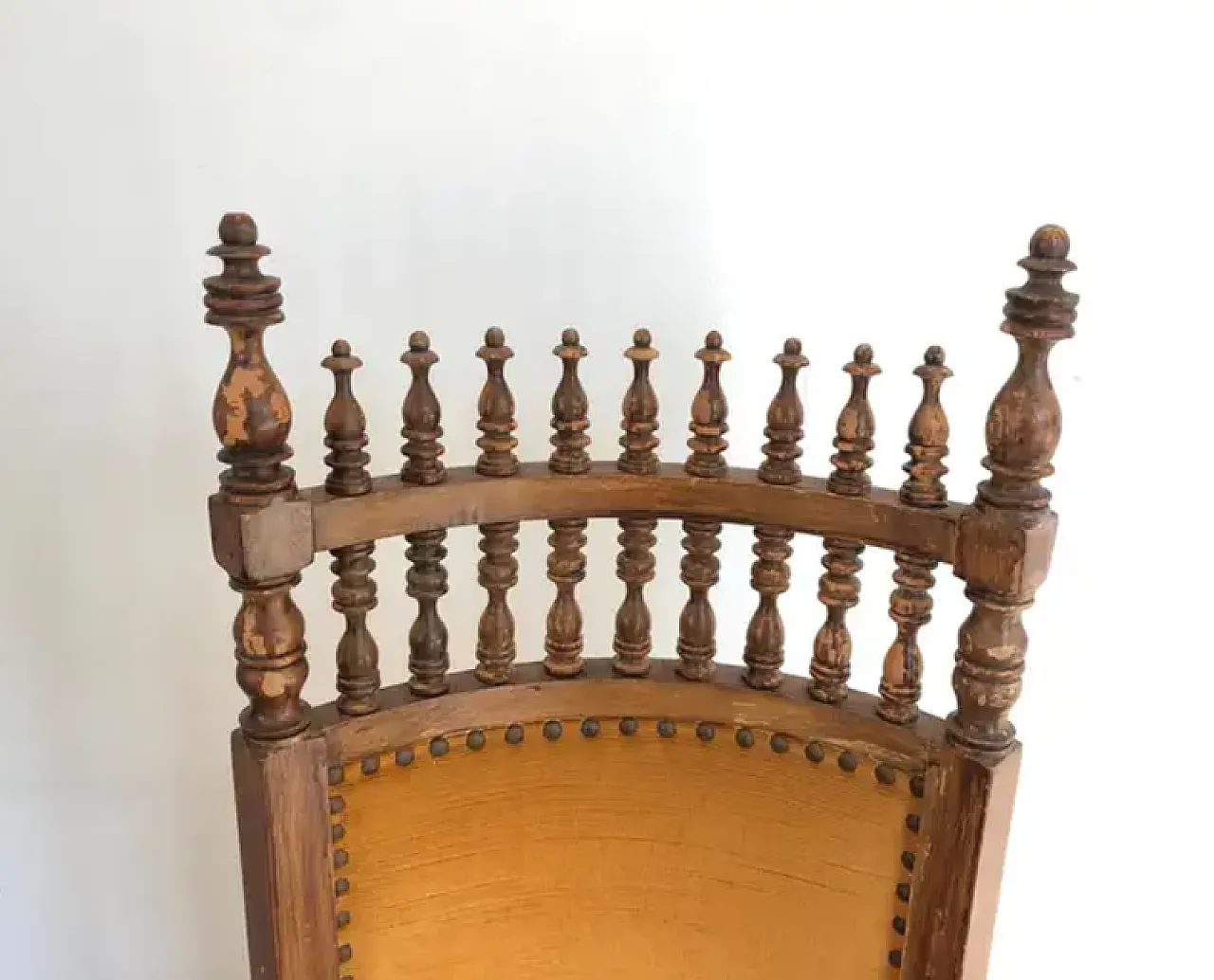 Pair of Art & Crafts chairs in wood and fabric, early 20th century 9