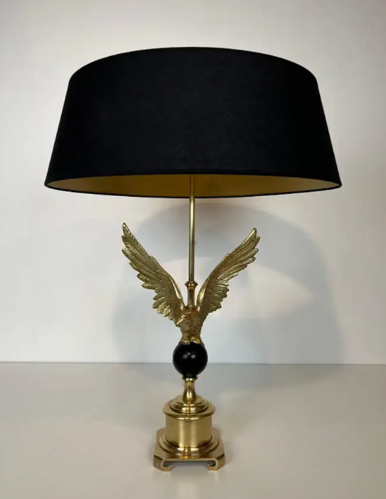 Royal eagle bronze table lamp in the style of Maison Charles, 1970s 2