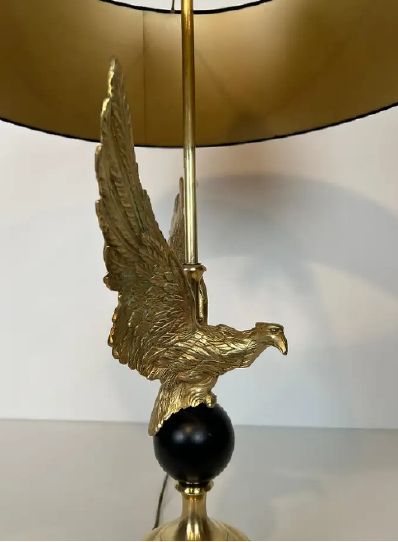 Royal eagle bronze table lamp in the style of Maison Charles, 1970s 5