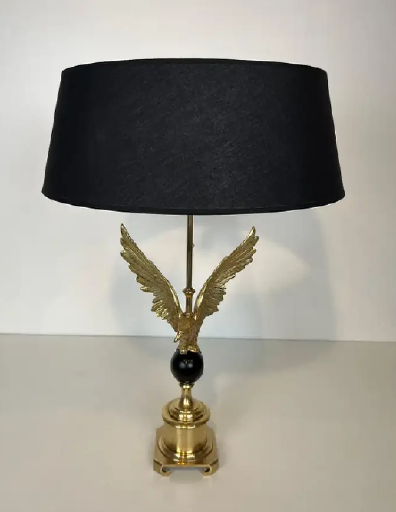 Royal eagle bronze table lamp in the style of Maison Charles, 1970s 9