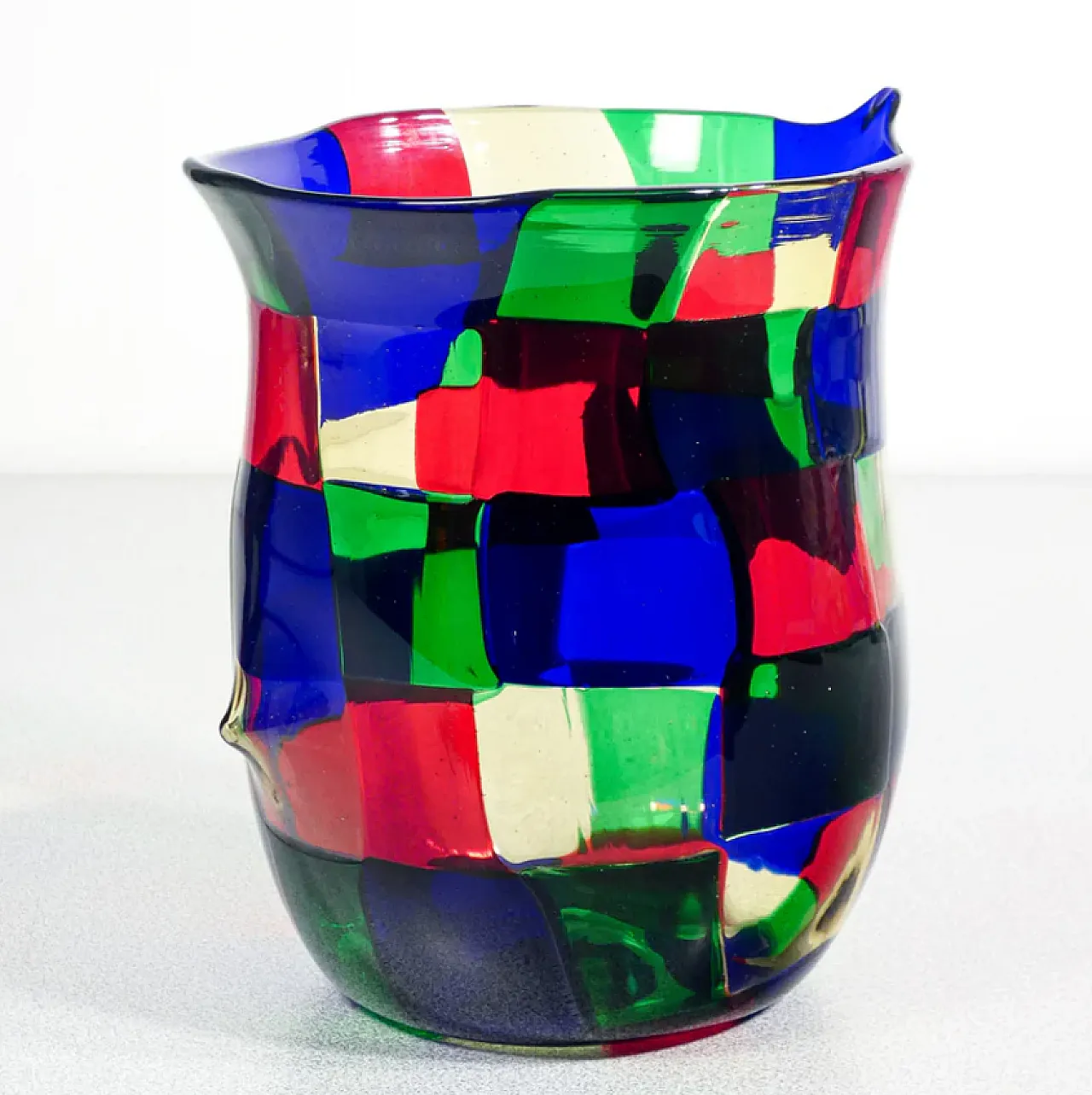 Coloured glass vase by Fulvio Bianconi for Venini, 1950s 1