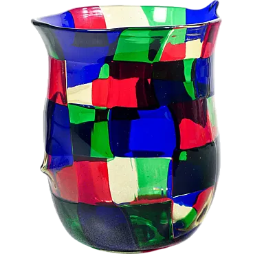 Coloured glass vase by Fulvio Bianconi for Venini, 1950s