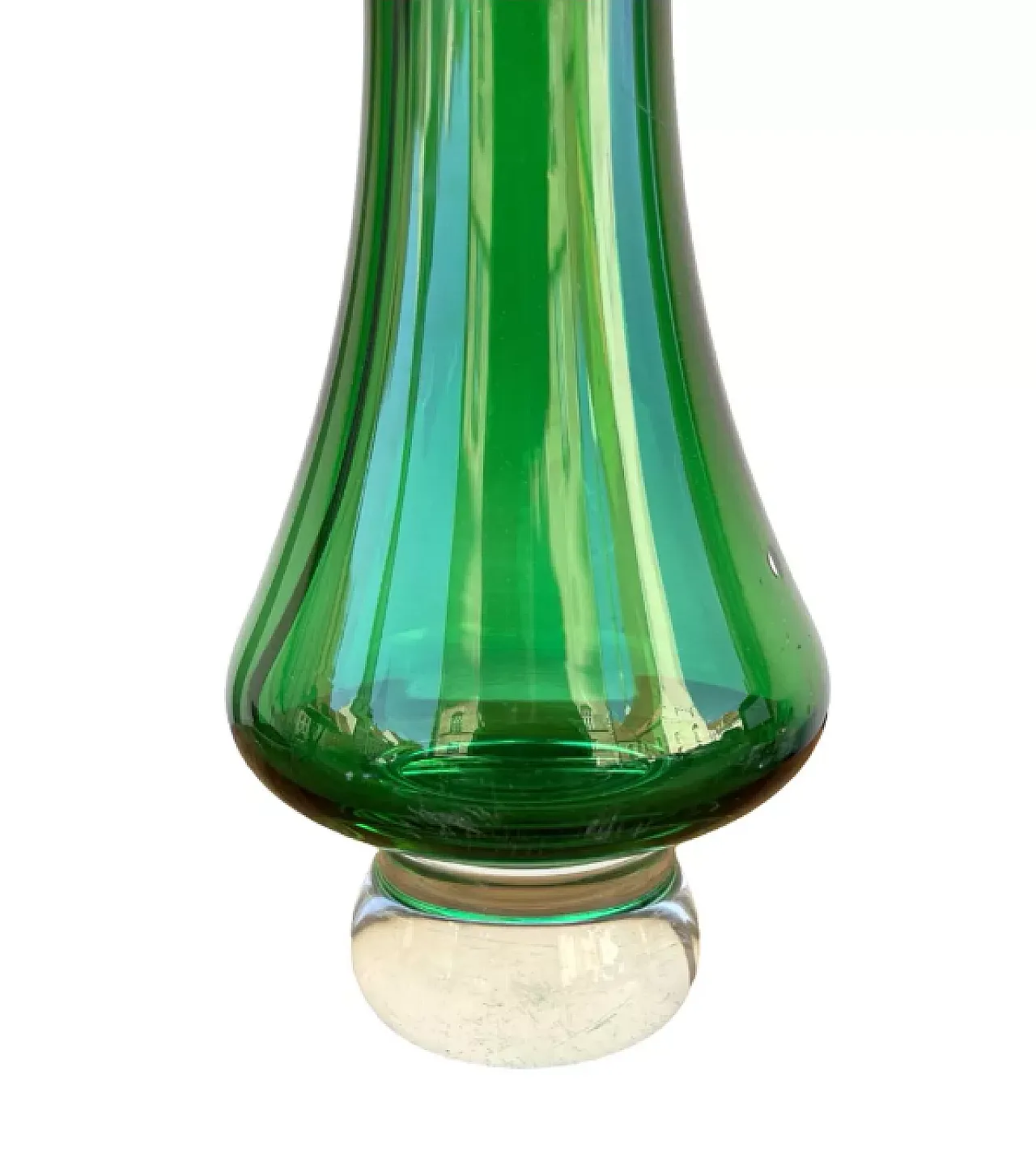 Green glass vase by E. Beranek for Skrdlovice, 1960s 3