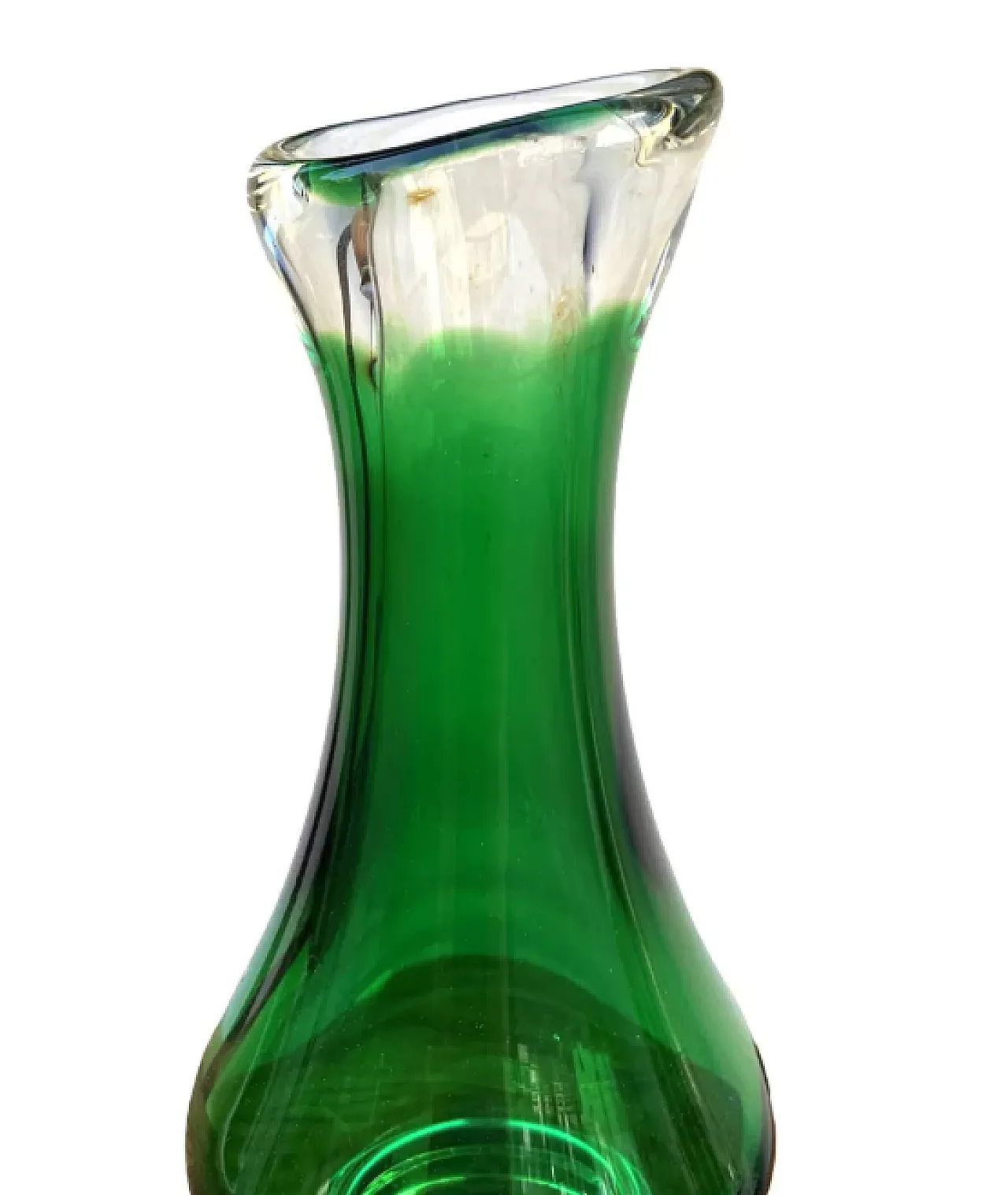 Green glass vase by E. Beranek for Skrdlovice, 1960s 6