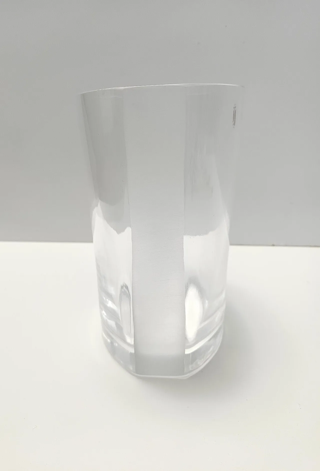 Transparent Murano Glass Vase by Carlo Moretti, Signed and Labeled, Italy 1990s 8