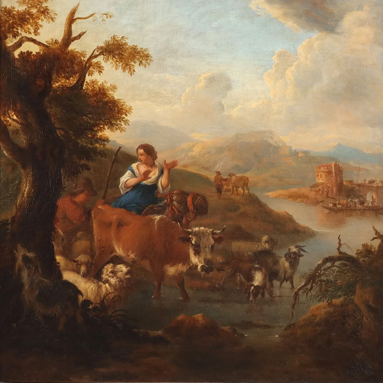 Landscape by Michiel Caree, oil on canvas, 18th century 3