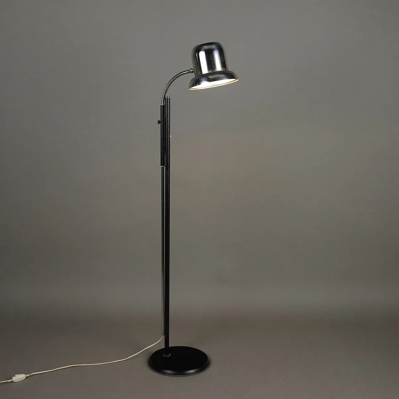 Enameled & chrome-plated aluminum adjustable floor lamp, 1960s 1