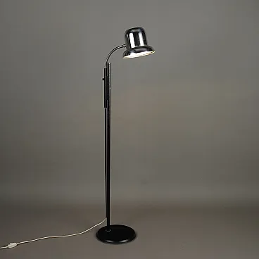 Enameled & chrome-plated aluminum adjustable floor lamp, 1960s