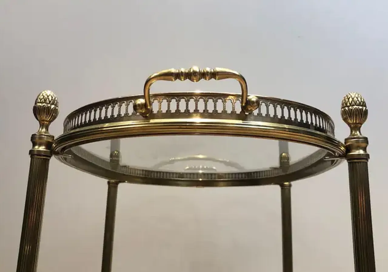 Oval brass drinks cart by Maison Bagués, 1940s 12