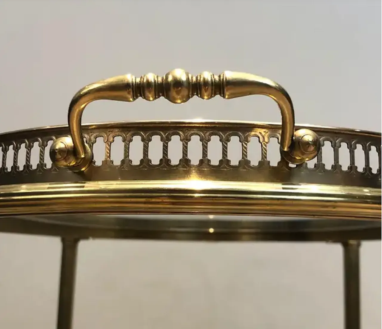 Oval brass drinks cart by Maison Bagués, 1940s 13