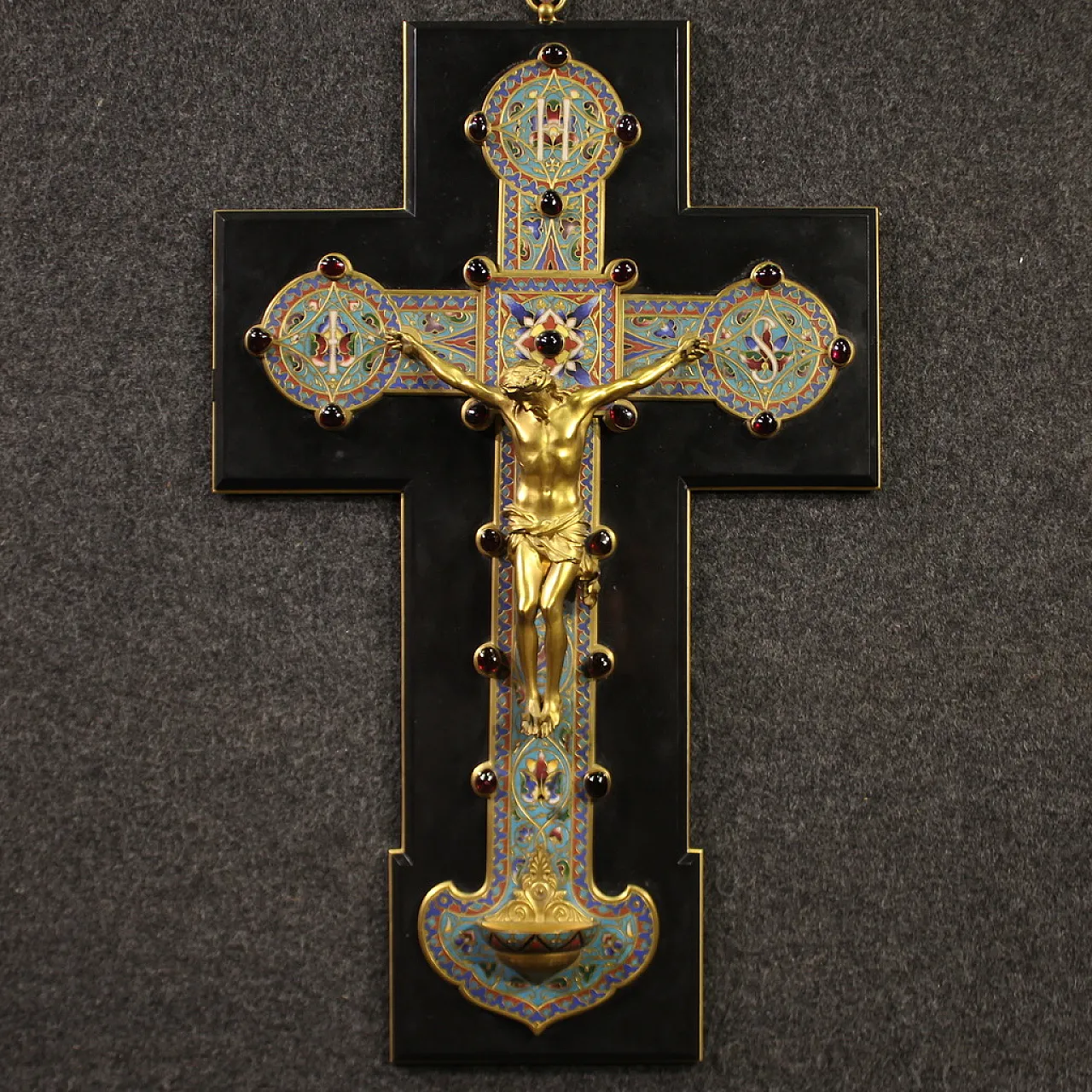 19th century gilded bronze crucifix signed Barbedienne 1