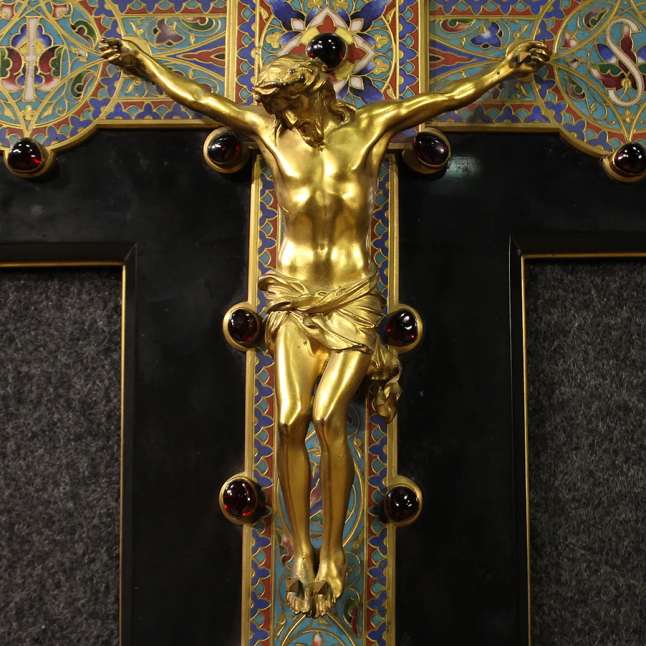 19th century gilded bronze crucifix signed Barbedienne 3