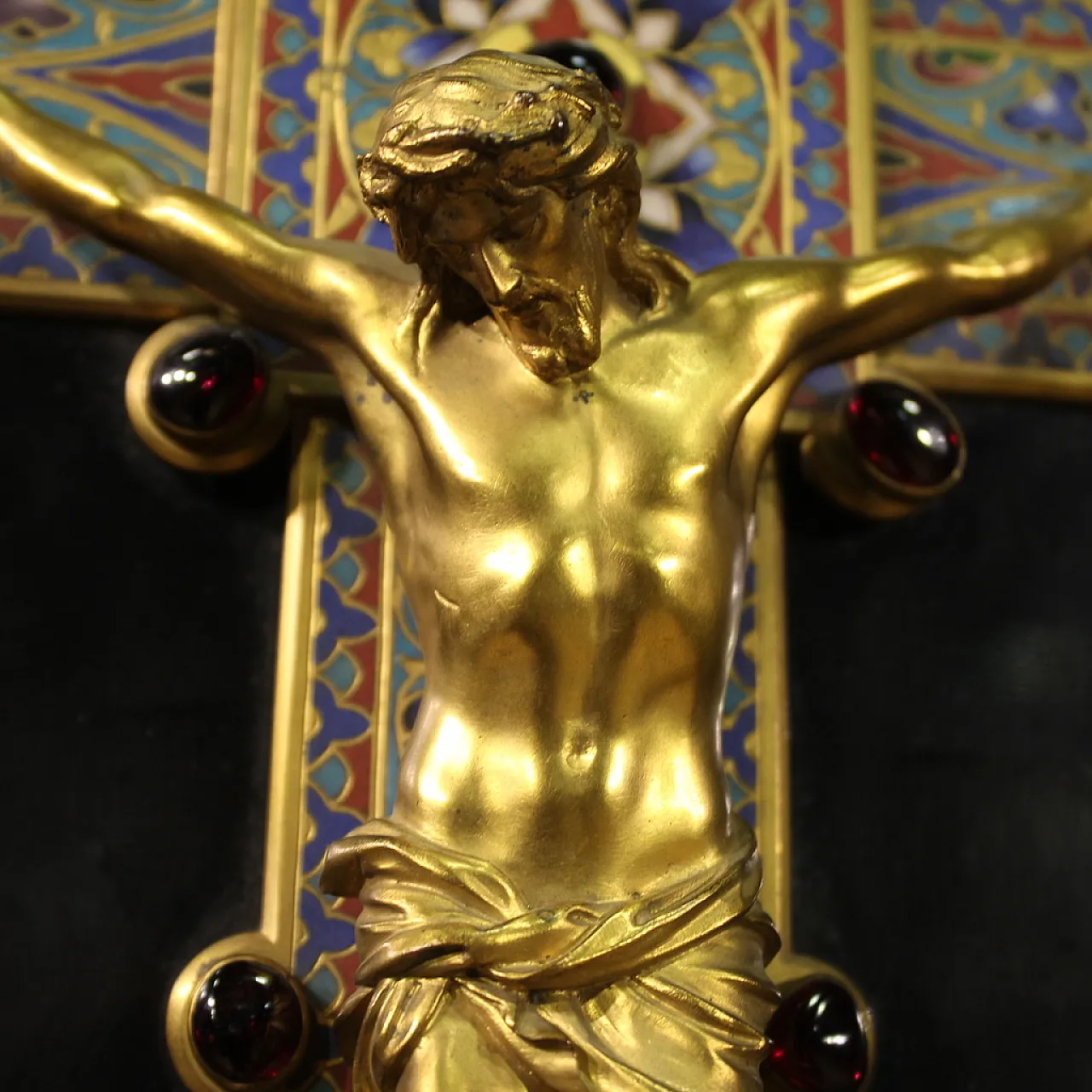 19th century gilded bronze crucifix signed Barbedienne 5