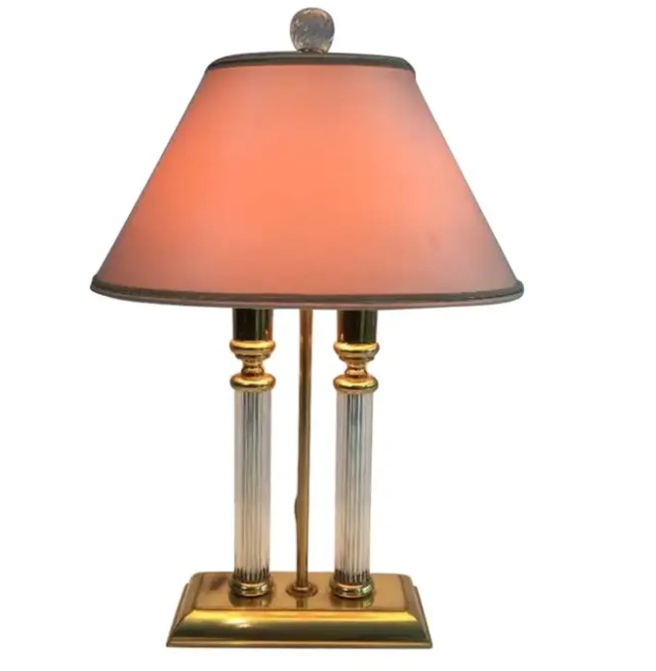 Le Dauphin, lamp in gilded metal, lucite and glass, 1970s 1