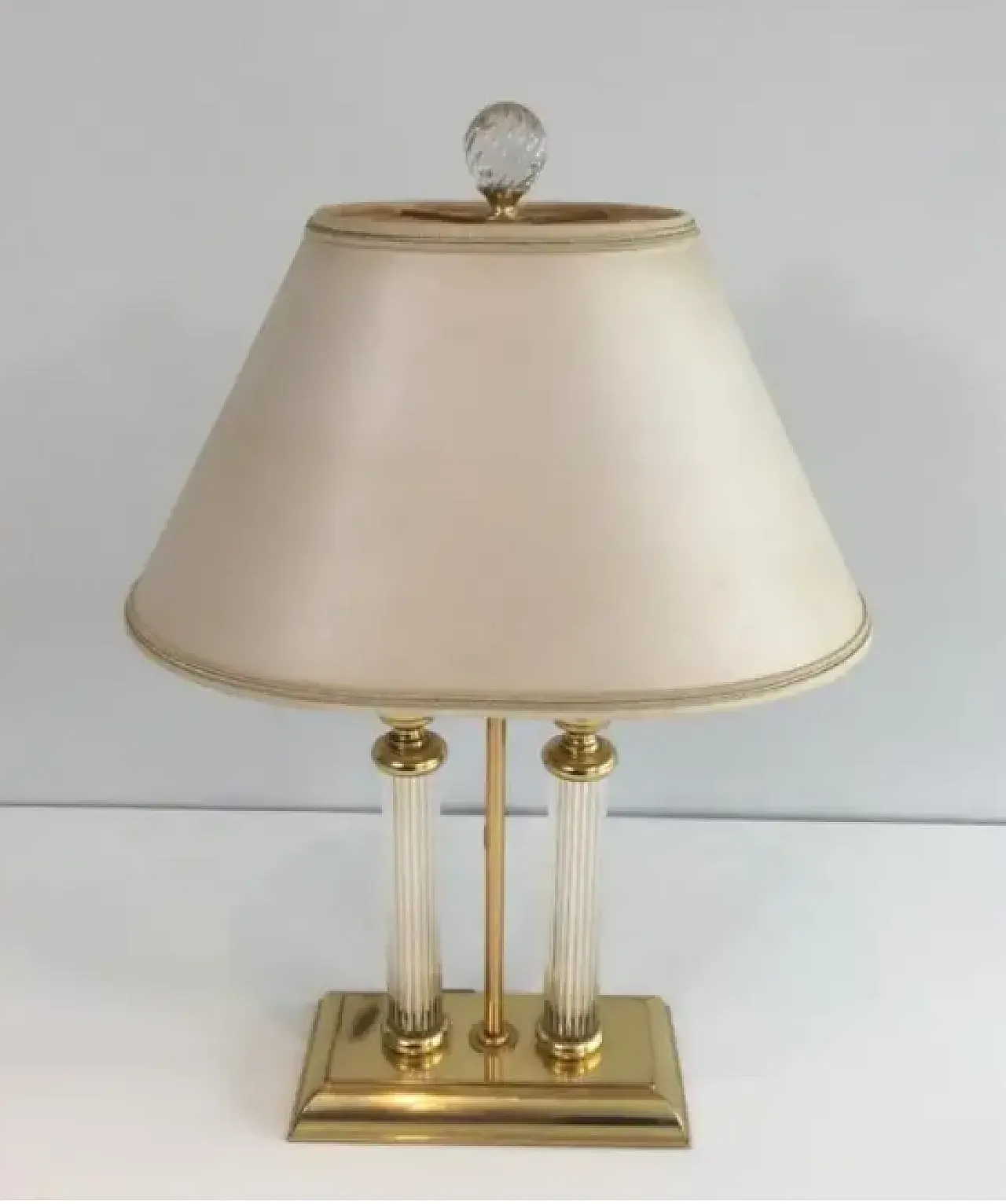 Le Dauphin, lamp in gilded metal, lucite and glass, 1970s 4