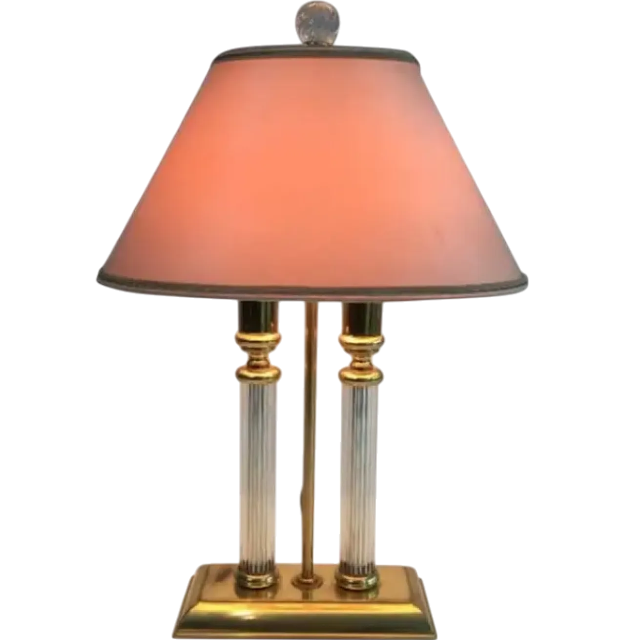 Le Dauphin, lamp in gilded metal, lucite and glass, 1970s 6