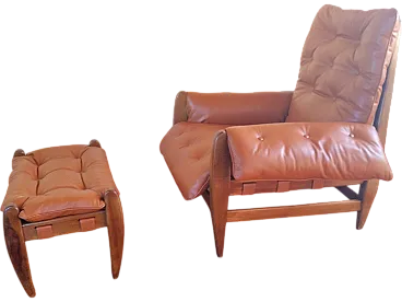 Sheriff armchair and ottomano Mole   by Sergio Rodrigues, 1950s