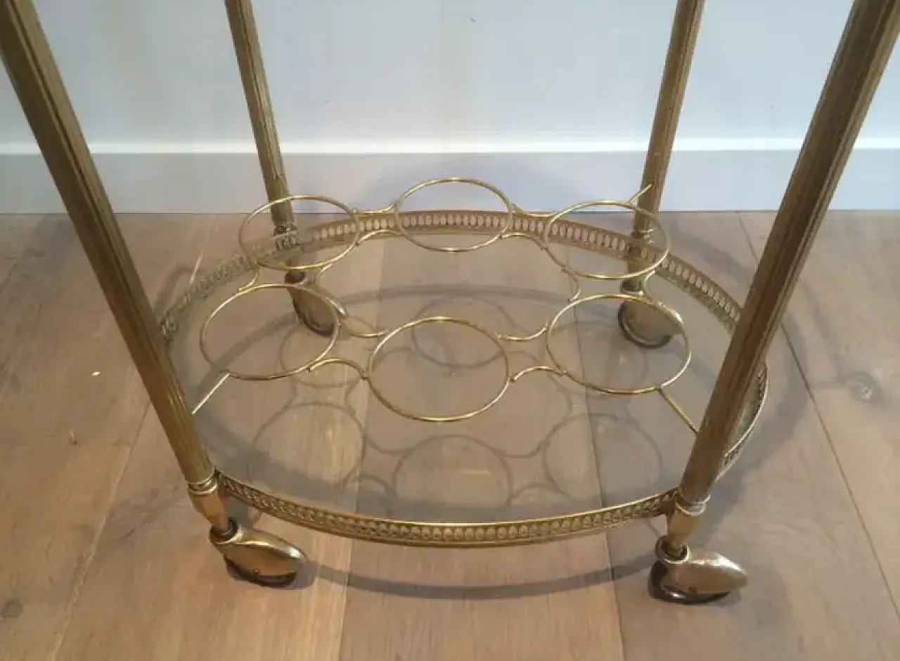 Oval brass drinks cart, 1940s 5