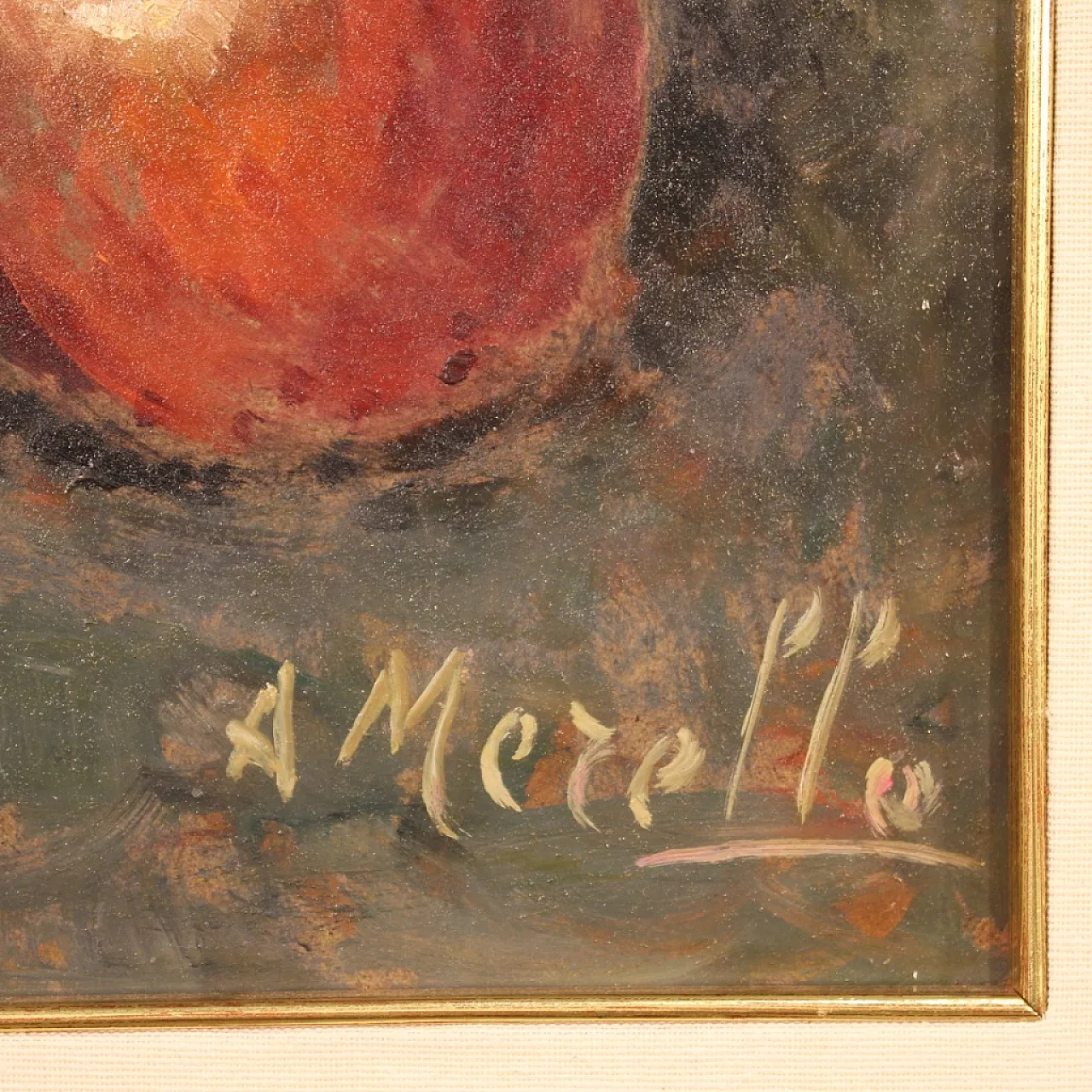 Italian painting signed A. Merello still life from the 20th century 7